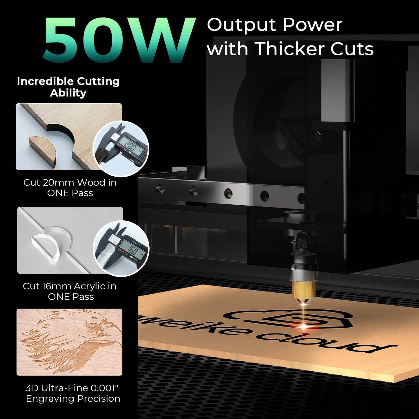 Découpeur et graveur laser Gweike Cloud Basic CO2 (50 W)