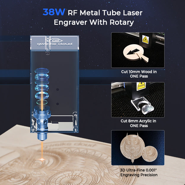 Découpeur et graveur laser pour tubes métalliques gweike cloud RF avec rotation